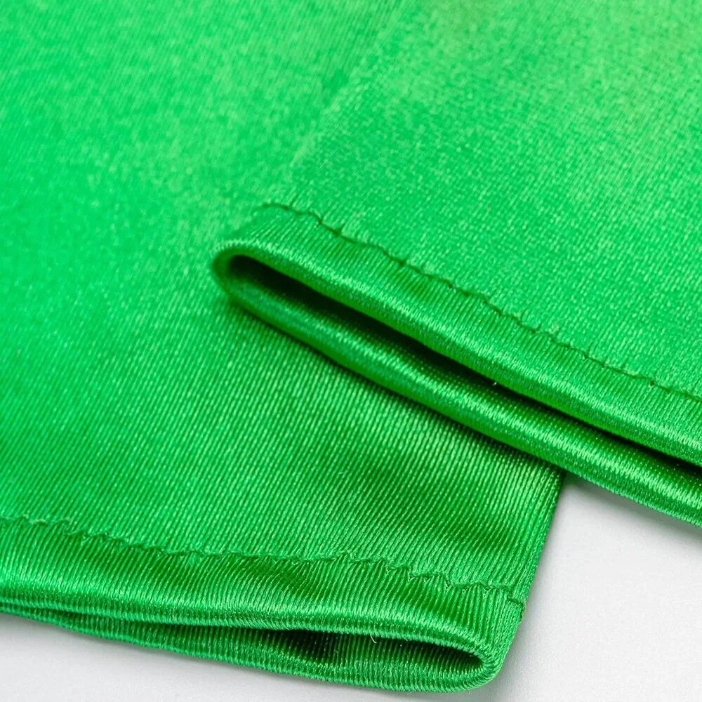 Women's Green Vintage Satin Long Gloves Party Tea Costume Stretchy Elbow Length